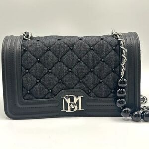 NWT Badgley Mischka  Black Jean Quilted Women's Bag